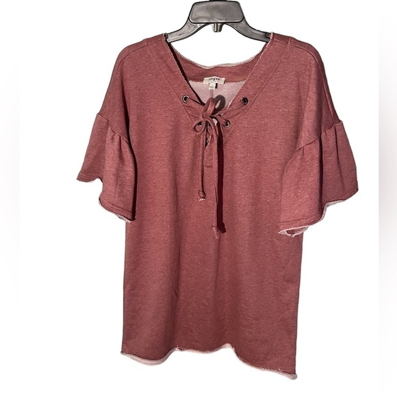 Umgee Short Dress with Ruffle Sleeve - Picture 1 of 6